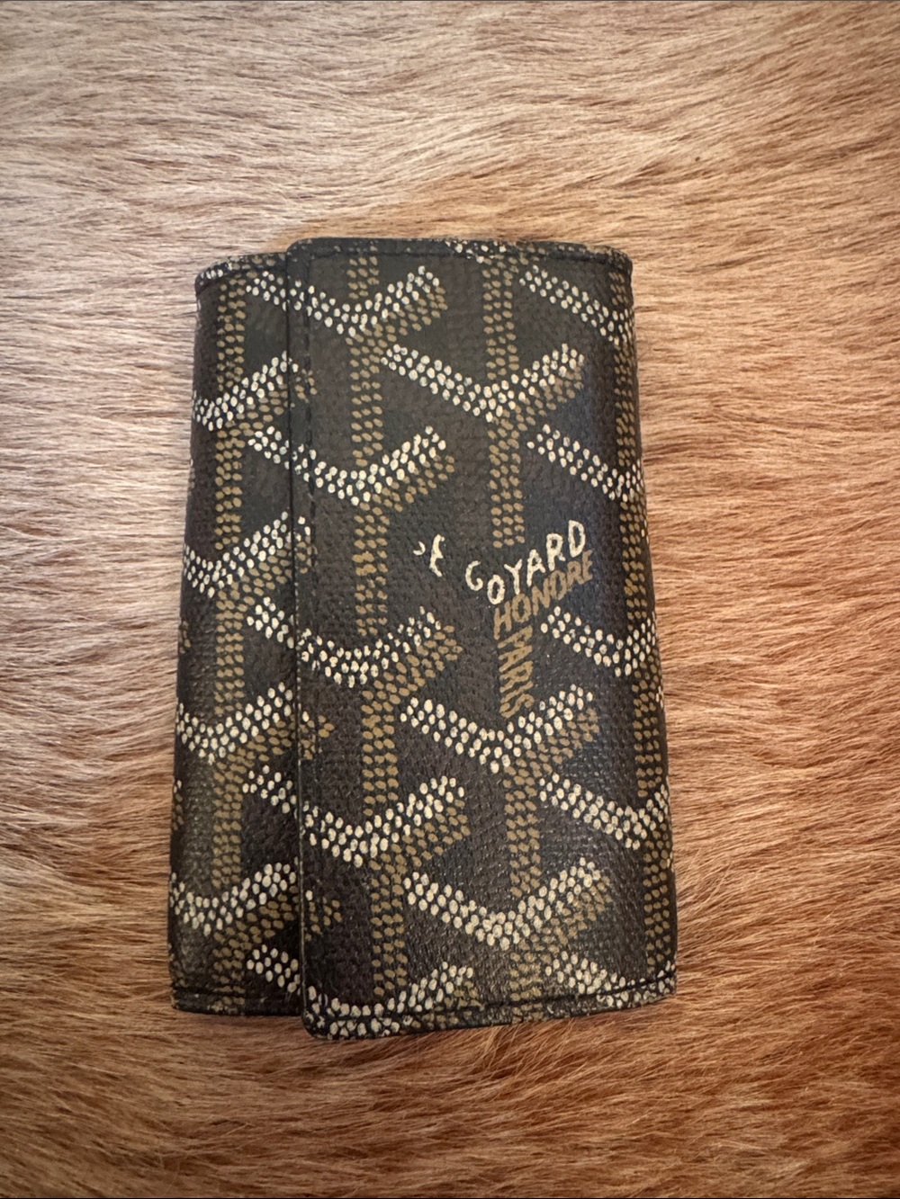 Goyard Brown & Black Goyardine Card Holder